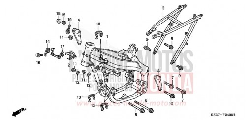 CARROSSERIE DE CHASSIS CR250R4 de 2004